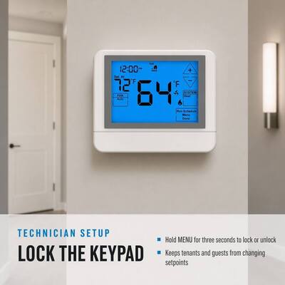 24V ou piles LCD classique câblé programmable 1H 1C Thermostat numérique de chauffage et de refroidissement domestique Pour le système HVAC commercial