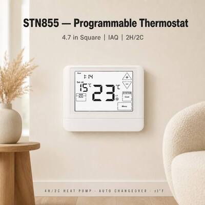 STN855 écran LCD tactile 24V pompe à chaleur programmable 2 jours chaleur refroidisseur thermostat EM chaleur