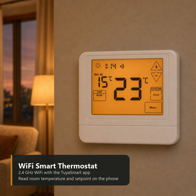 24V Control APP TUYA Smart Life Electronic Room Programmable 7 Day Thermostat With Physical Dimensions 120mm W 98mm H 27mm D Designed for Temperature Control