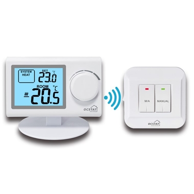 Riseem ABS Shell Non programmable de chauffage et de refroidissement de la chambre RF Thermostat pour le système HVAC / chaudières à gaz Précision ± 0,5 ° C