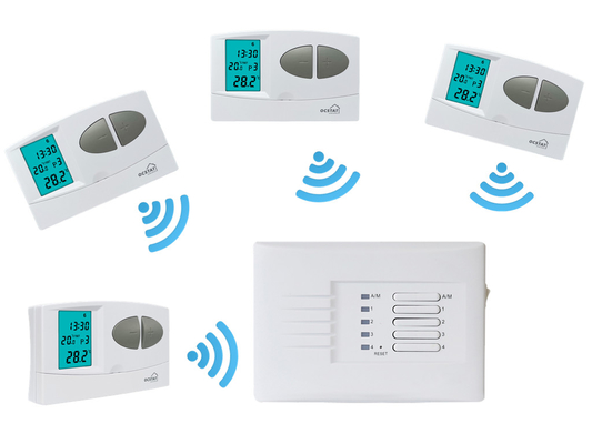 Riseem ODM RF sans fil multi zone radiante électronique programmable chauffage de la salle de thermostat