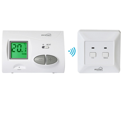 Riseem 868Mhz Blanc bouton électronique grand numérique thermostat domestique pour le chauffage par le sol