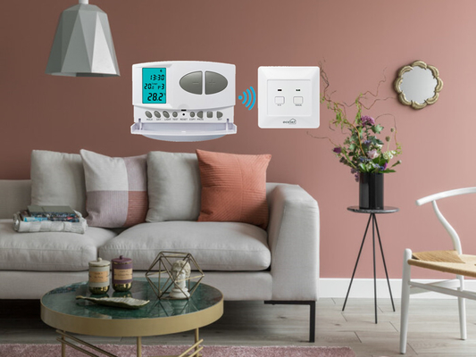 Riseem Système de climatisation intérieure Couleur blanche RF Thermostat de salle programmable avec système de chauffage