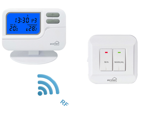 Riseem White Shell Battery Digital Room Thermostat programmable 7 jours avec un système de climatisation