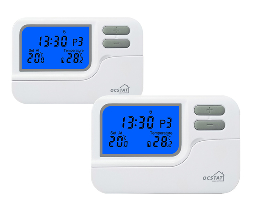 Riseem batterie 7 jours Thermostat de chambre programmable avec chauffage et refroidissement