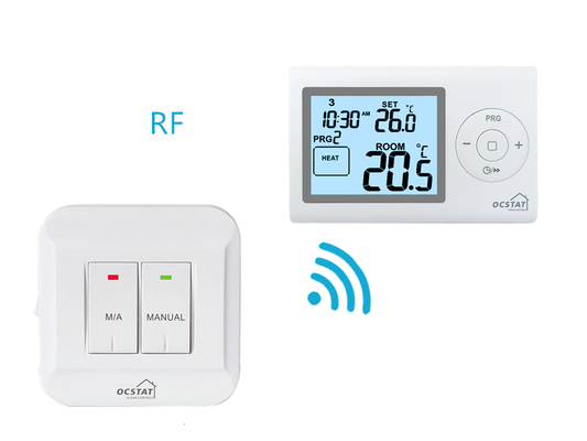 Riseem ABS OEM ODM Écran LCD bleu RF Thermostat numérique pour la maison