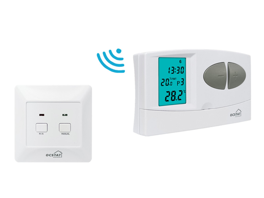 Riseem EL rétroéclairage hebdomadaire thermostat de salle RF programmable pour le chauffage par le sol