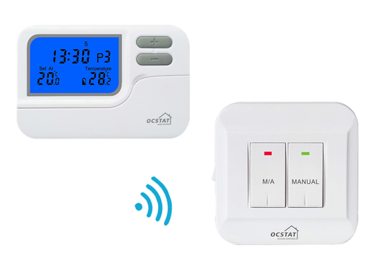 Riseem blanc ABS 868Mhz RF salle sans fil thermostat programmable numérique chauffage et refroidissement