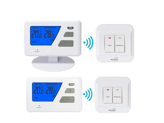 Appuyez sur le bouton Riseem 868 Mhz Thermostat de salle sans fil RF non programmable pour le système de chauffage par le sol