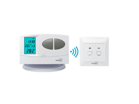 Riseem bouton d'appuis sans fil affichage LCD contrôle de climatisation chauffage hvac RF 7 jours thermostat programmable pour chaudière à gaz