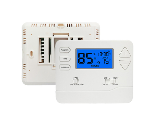 FCC 2 chaleur / 1 refroidissement ABS Pompes à chaleur numériques de salle programmables Riseem Thermostat CVC