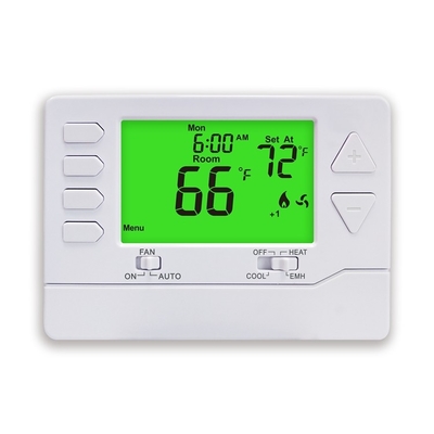 Lcd blanc 24V 2 chaleur / 1 refroidissement climatiseur pompe à chaleur contrôle central chauffage thermostat pour la maison